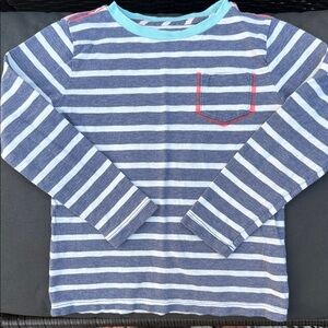 Crewcuts Blue and Gray Striped Long Sleeve Tee